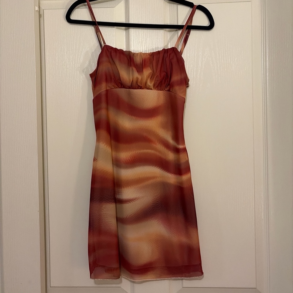 Red and Orange Strappy Dress